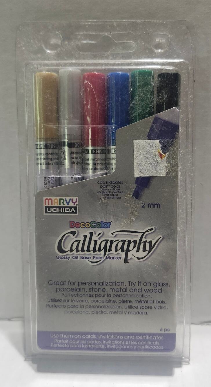 Marvy Uchida DecoColor Calligraphy Paint Markers 6pc Set 125-6A New Sealed